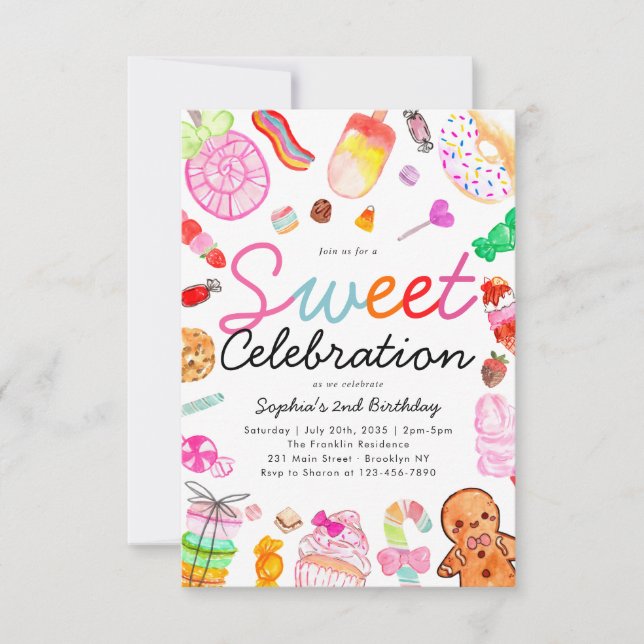 Budget Sweet Celebration Kids Candyland Birthday Card (Front)