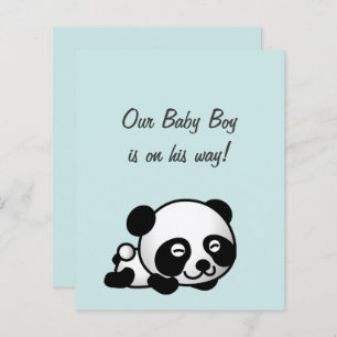 Budget Sweet Panda On Blue It's a Boy Baby Shower
