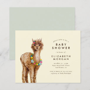 Budget Sweet Watercolor Alpaca Baby Shower