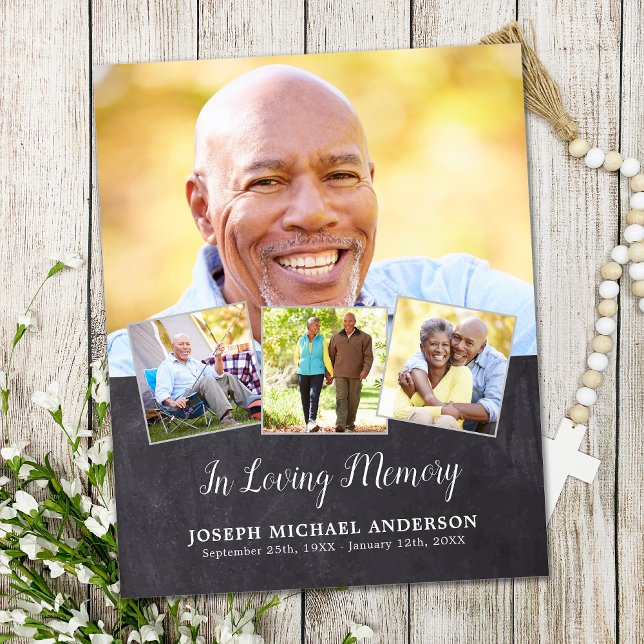 Budget Sympathy 4 Photo Collage Funeral Thank You  (Creator Uploaded)