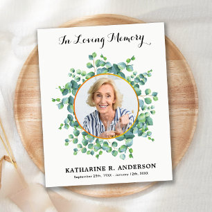 Budget Sympathy Eucalyptus Funeral Thank You Card 