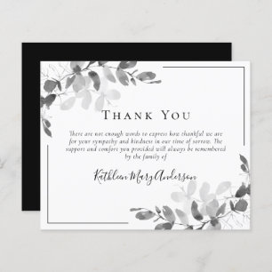 BUDGET Sympathy Eucalyptus Funeral Thank You Note