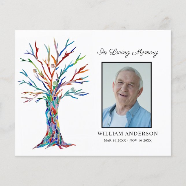 Budget Sympathy Funeral Thank You Photo Card (Front)