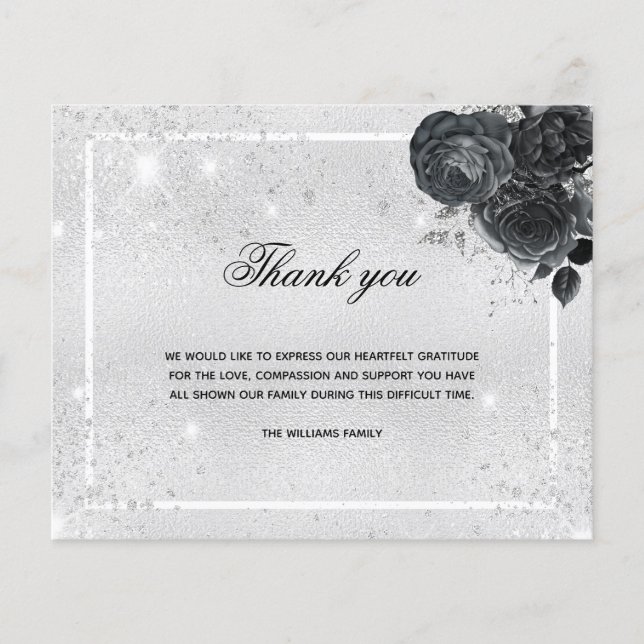 Budget Sympathy silver black photo thank you (Front)