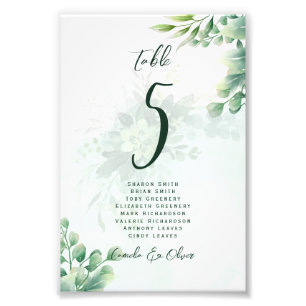 BUDGET Table Number Seating Greenery Eucalyptus Photo Print