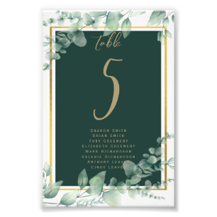 BUDGET Table Number Seating Greenery Eucalyptus Photo Print