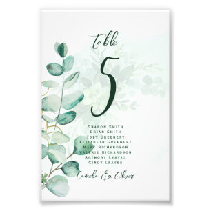 BUDGET Table Number Seating Greenery Eucalyptus Photo Print