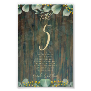 BUDGET Table Number Seating RUSTIC Greenery Photo  Print