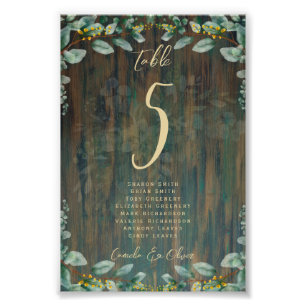 BUDGET Table Number Seating RUSTIC Greenery Photo Print