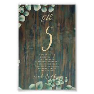 BUDGET Table Number Seating RUSTIC Greenery Photo  Print