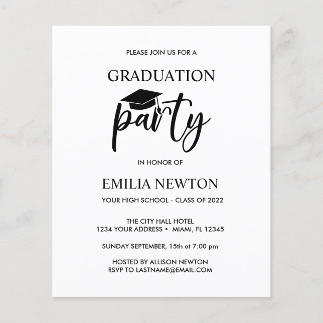 Budget Tassel Graduation Cap Party (Front)