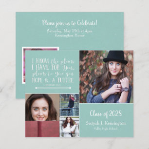 Budget Teal Christian Verse Graduation Photo