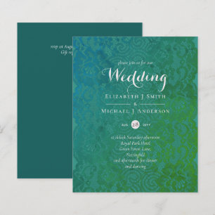 BUDGET Teal Mystique Wedding Invite