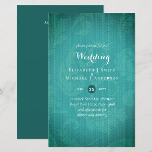 BUDGET Teal Mystique Wedding Invite