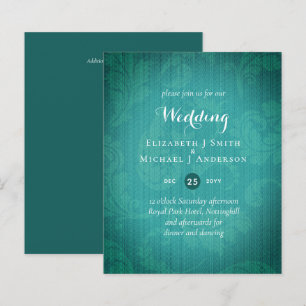BUDGET Teal Mystique Wedding Invite