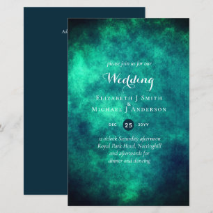 BUDGET Teal Mystique Wedding Invite