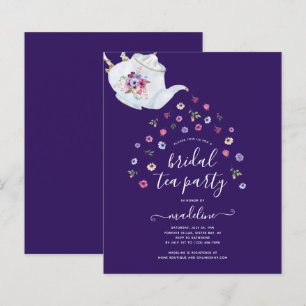 BUDGET Teapot Floral Bridal Tea Party Invitation
