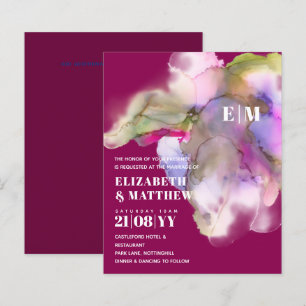 BUDGET Technicolor Watercolor Wedding Invites