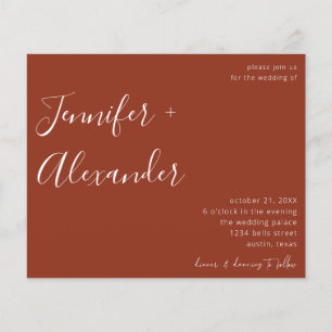 Budget Terra Cotta Calligraphy Photo Wedding Flyer