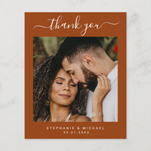 BUDGET Terracotta 2 Photo Wedding Thank You Card
