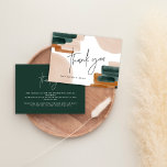 budget terracotta abstract baby shower thank you card<br><div class="desc">budget Green terracotta abstract watercolor baby shower modern script baby shower invitation.</div>