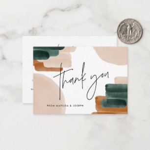 budget terracotta abstract baby shower thank you n card
