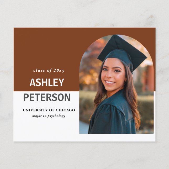 Budget Terracotta Arch Photo Graduation Invitation (Front)