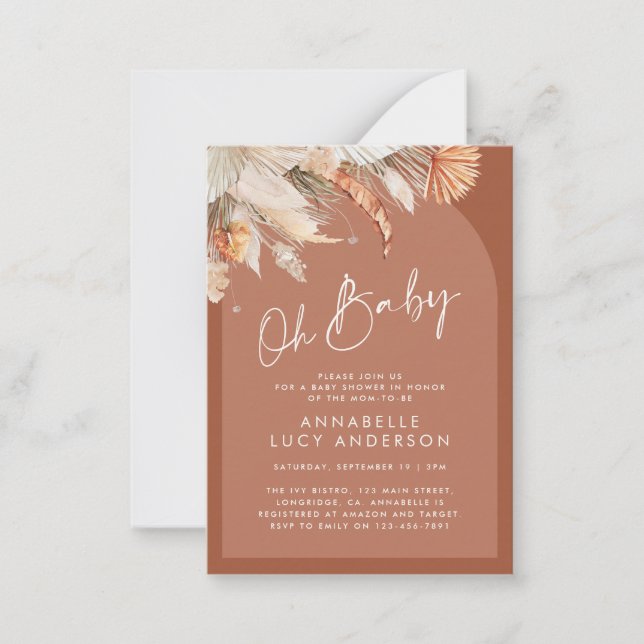 budget terracotta baby shower invitation (Front)