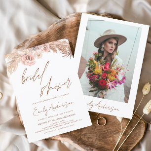 Budget Terracotta Boho Pampas Grass Bridal Shower
