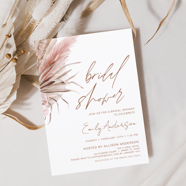 Budget Terracotta Boho Pampas Grass Bridal Shower (Creator Uploaded)