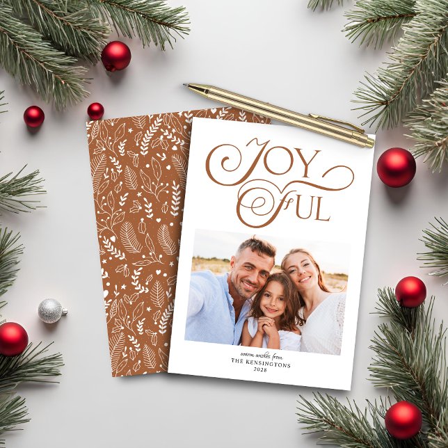 Budget Terracotta Christmas Typography Photo (Budget Terracotta Christmas Typography Photo Card)
