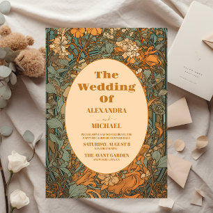 Budget Terracotta Floral Art Nouveau Wedding