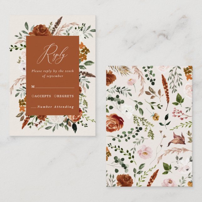 Budget terracotta floral elegant wedding enclosure (Front/Back)