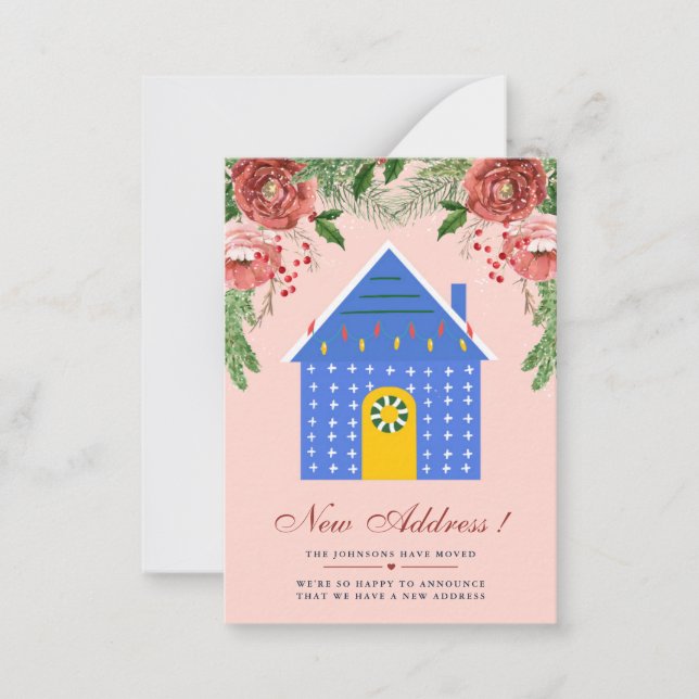 Budget Terracotta Floral New Address Announcement (Front)