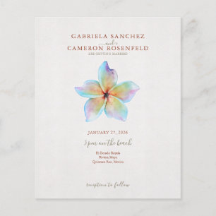 Budget Terracotta Floral QR Code Wedding Invite