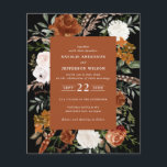 Budget terracotta floral rustic elegant flyer<br><div class="desc">Budget rustic watercolor floral wedding invite. With beautiful natural,  terracotta,  blush pink,  black and sage green pampas grass eucalyptus watercolor details. This modern wedding invite is sure to set the style for your big day.</div>
