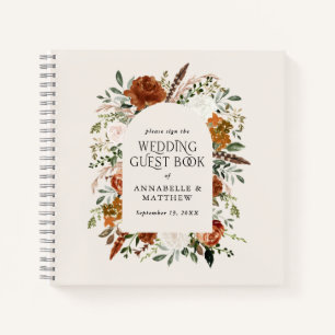 Budget Terracotta floral wedding guest book rustic