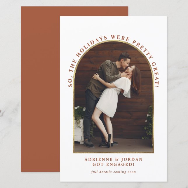 Budget Terracotta Gold Arch Photo Engagement (Front/Back)