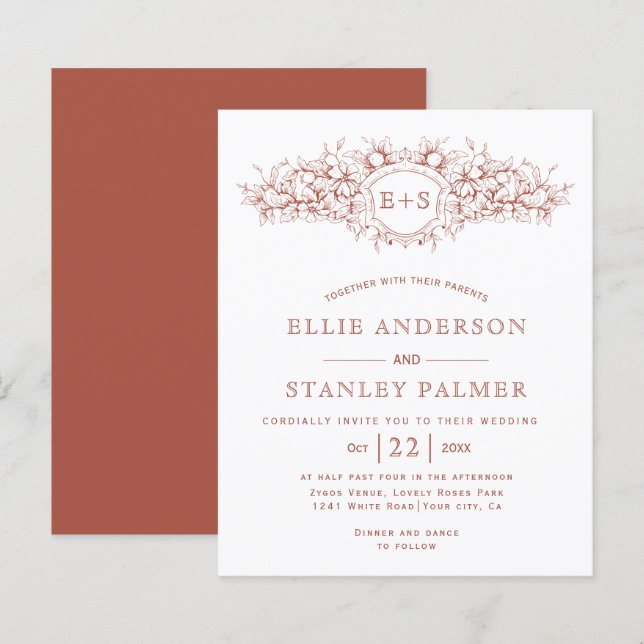 BUDGET Terracotta heraldic wedding (Front/Back)