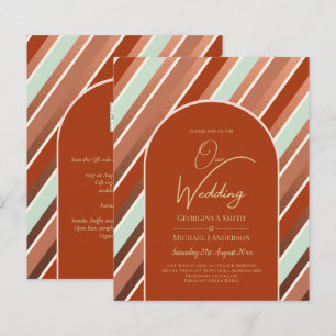 BUDGET Terracotta Mint Green Wedding INVITE