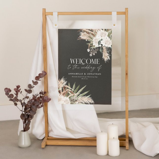 Budget terracotta modern pampas eucalyptus wedding poster (Creator Uploaded)