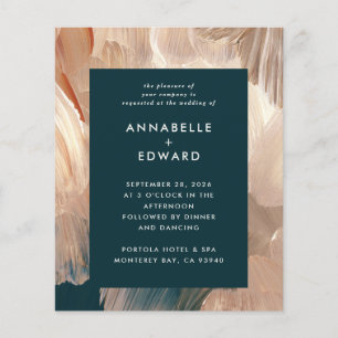 budget terracotta painterly wedding invitation flyer