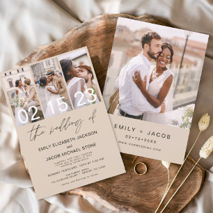 Budget Terracotta Photo Wedding Invitation
