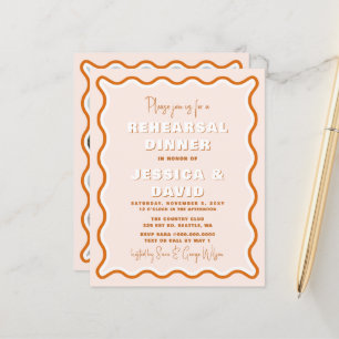 Budget Terracotta Rehearsal Dinner Invitation