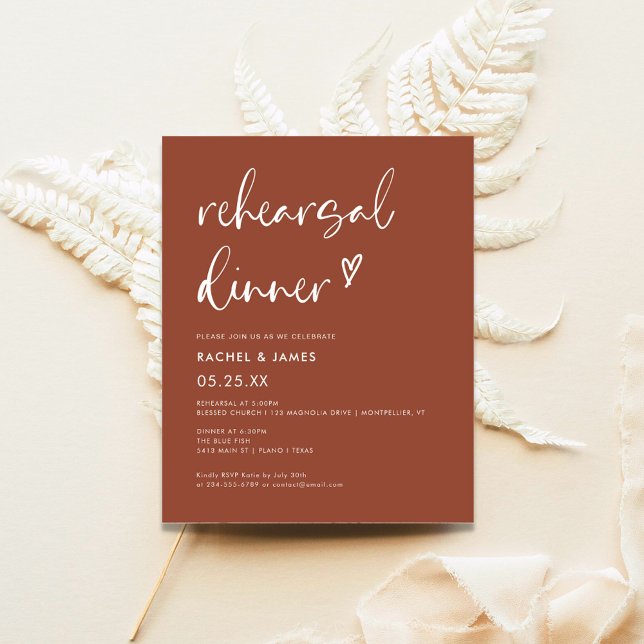 Budget Terracotta Rehearsal Dinner Invitation (Creator Uploaded)