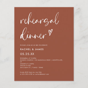 Budget Terracotta Rust Rehearsal Dinner Invitation Flyer