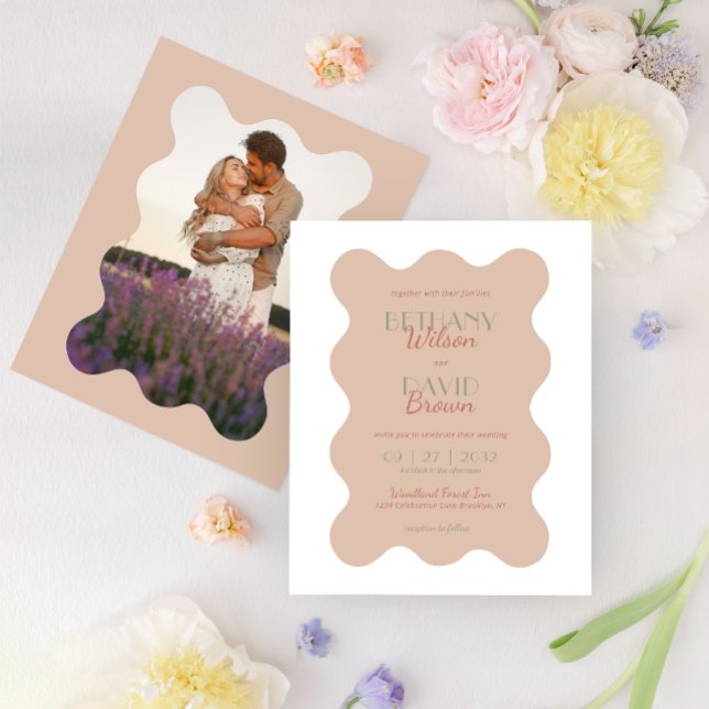 BUDGET Terracotta & Sage Green Wave Photo Wedding (Creator Uploaded)
