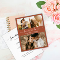 Budget Terracotta Script Photo Save The Date