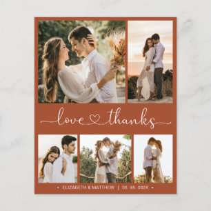 Budget Terracotta Script Wedding Thank You Card