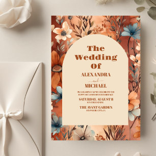 Budget Terracotta Watercolor Wildflowers Wedding